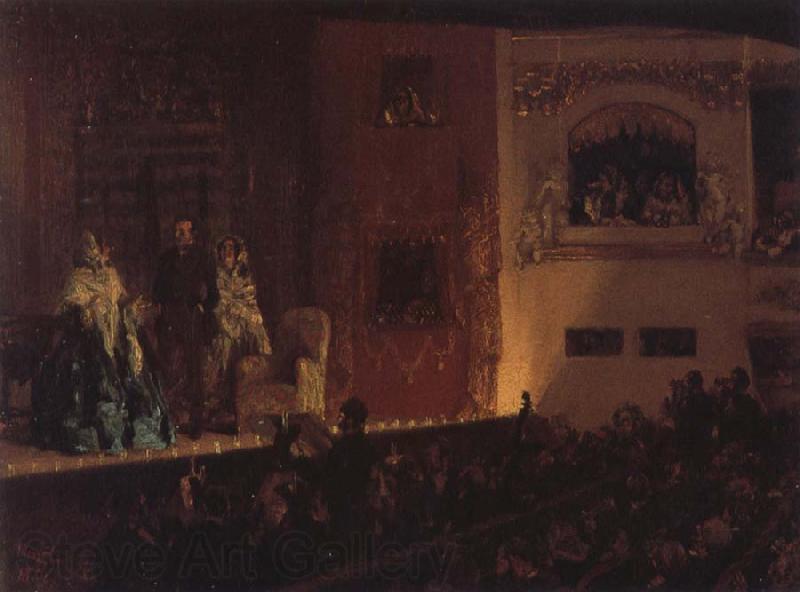 Adolph von Menzel The Theatre du Gymnase Germany oil painting art